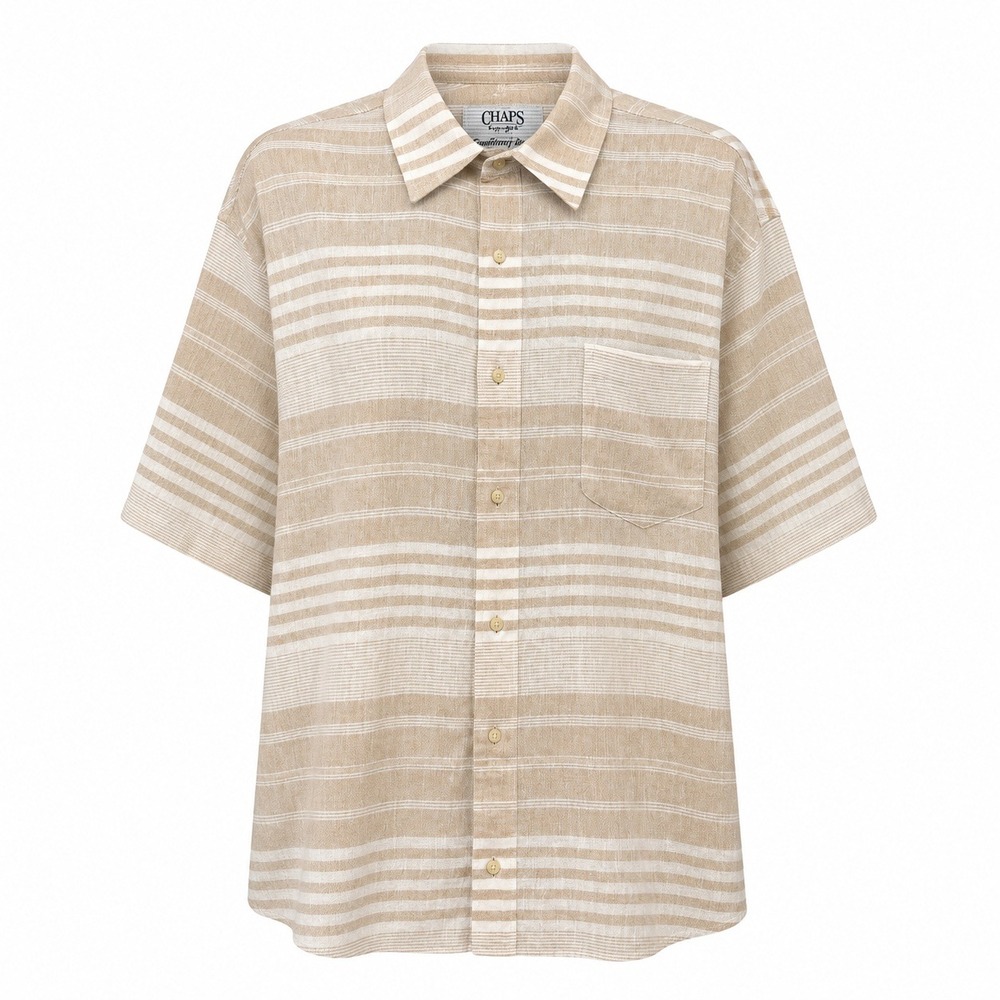 Chaps Nautical Linen Shirt Men 4XB Quiet Luxury Vacation Ready Resortcore